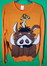 Disney Size LargeThe Lion King Hakuna Orange Sweater Timon Pumba