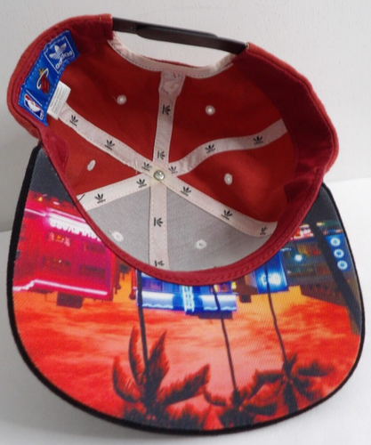 ADIDAS MIAMI HEAT NBA SNAP BACK SOUTH BEACH STREET HOTEL CLUB SCENE BRIM CAP WOW - Picture 6 of 9