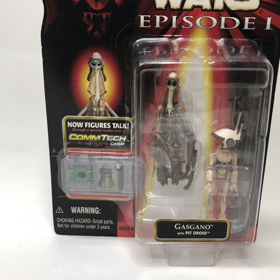 Figura de acción Star Wars Gasgano Pit Droid Episodio 1 1998 Hasbro Commtech EE. UU. Foto 2 de 4