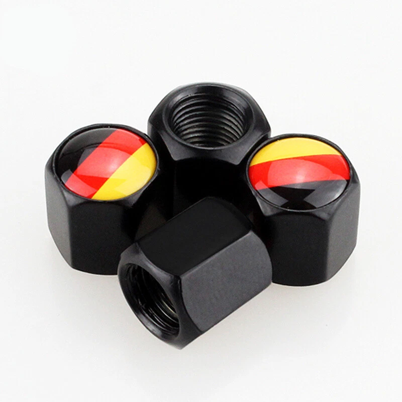 Alemania DE Deutsches Llave de metal Rueda Neumático Neumático Válvula Vástagos Tapas Para BMW Foto 4 de 4