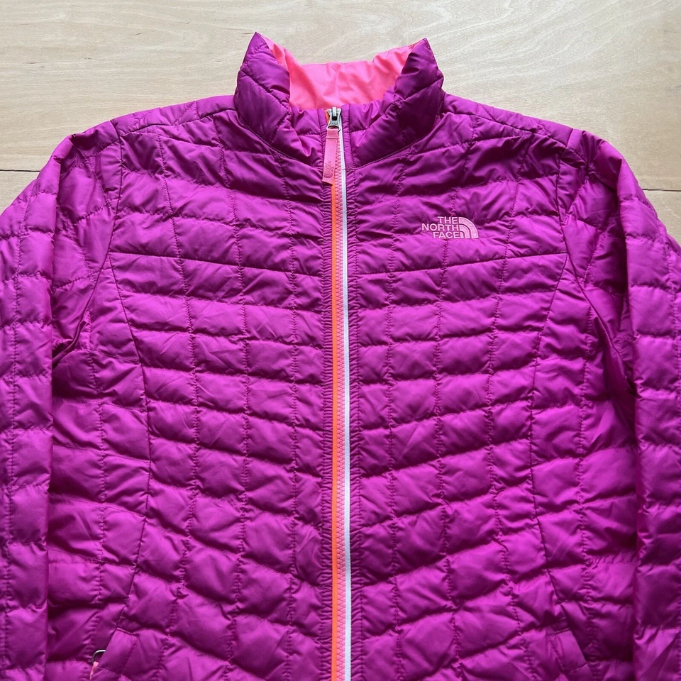 Chaqueta North Face Thermoball Juvenil XL Rosa Cremallera Completa Aislada Puffer Prendas Exteriores Foto 3 de 4