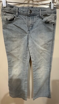 Green Dog Girls Light Wash Denim Boot Cut Adjustable Waist Jeans Size 6X