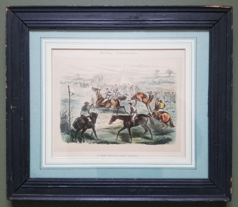 Antique Print MILITARY STEEPLECHASE/Horse Racing (Framed Print)