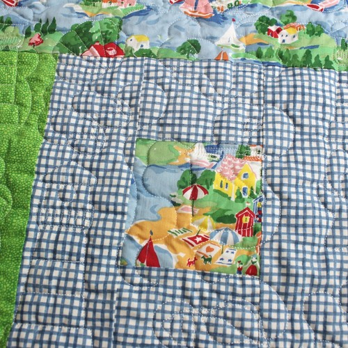Vintage Handmade Patchwork Quilt Cotton Beach Ocean Seaside Theme - Picture 18 of 23