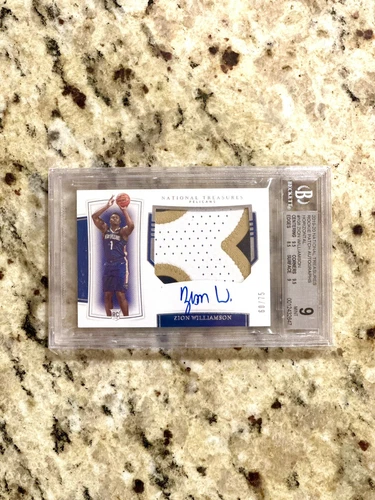 2019 NATIONAL TREASURES ZION WILLIAMSON RPA RC PATCH AUTO /75 #108 BGS 9/10