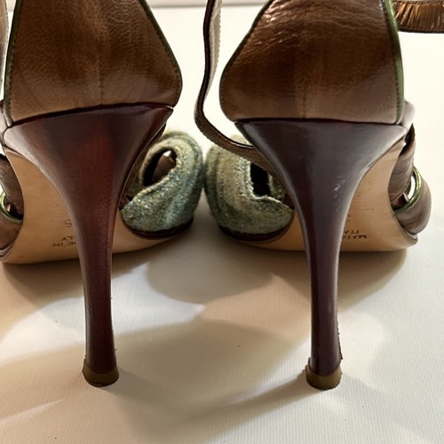 Rene’ Caovilla Heels Size 36 Wood 4" Heels Made in Italy Stunning Stilettos - Picture 7 of 14