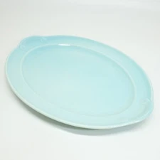 LuRay Pastels 13” Oval Serving Platter Mint Green Taylor Smith TS&T VTG Y61