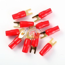 20-Pack 4 Gauge Spade Fork Terminals | 5/16" Insulated Platinum Crimp Connectors