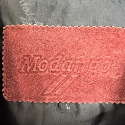 Vintage Modango Burgundy knit suede detail oversized lined cardigan sweater L - Bild 13 von 13