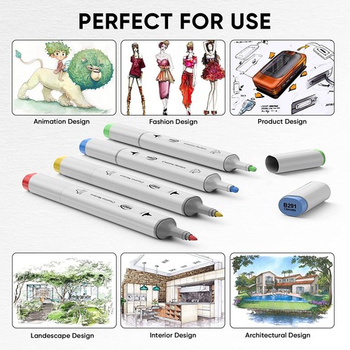 72 Colors Alcohol Markers Set, Double Tipped Craft Markers For Fine & Chisel - Picture 5 of 6