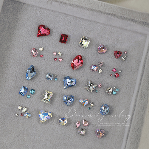 Heart sapped Nail Art Rhinestone Pointed Bottom Crystal Stone 3D Nail DIY Decor - Picture 6 of 30