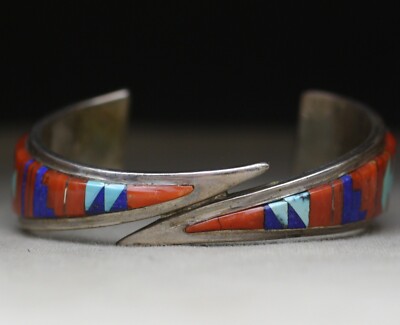 Tommy Jackson Vintage Native American Navajo Gaspeite Sterling Silver Inlay Earrings Tommy Jackson Vintage Native American Navajo Gaspeite Sterling Silver Inlay Earrings
