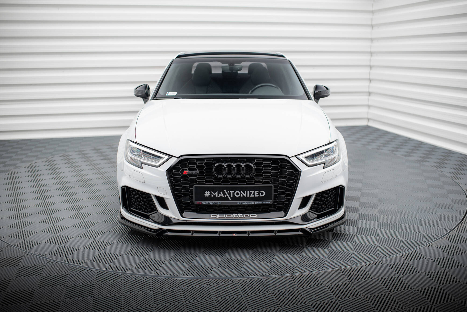Cup Spoilerlippe Front Ansatz V.3 für Audi RS3 Limo 8V FL schwarz Hochglanz