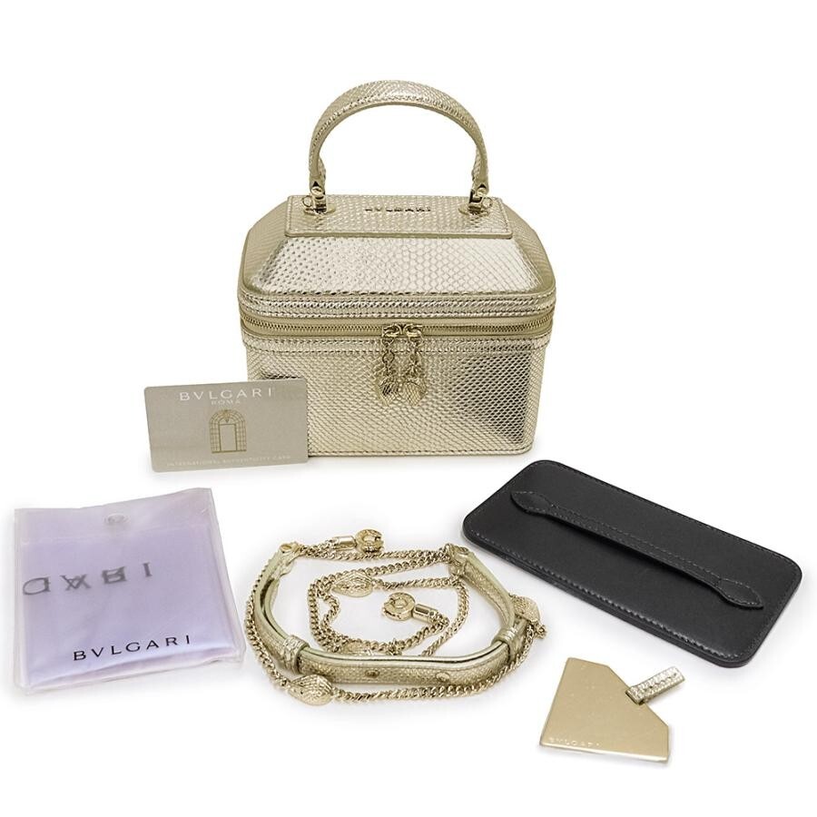 Bolso de hombro bvlgari Bulgagi Serpenti Forever dorado claro bidireccional joyero