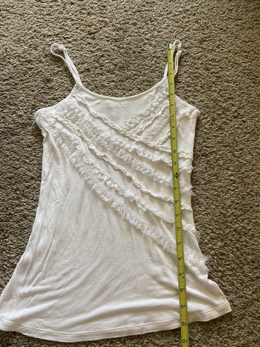 Canotta Candies Cami avorio donna XS spaghetti strap volant design vacanza - Foto 3 di 5