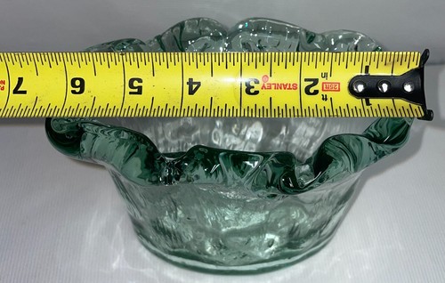 Recycled Green Hue Glass Vase 5 5/8 Inches High - Picture 9 of 9