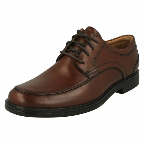 Mens Clarks 'Un Aldric Park' Black Or Tan Leather Lace Up Shoes - G & H Fittings - Picture 13 of 21