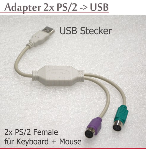 Usb Ps/2 Ps2 Adapter Cable 20cm Usb Plug to 2x Ps/2 Female Cable Z1 - 第 2/3 張圖片