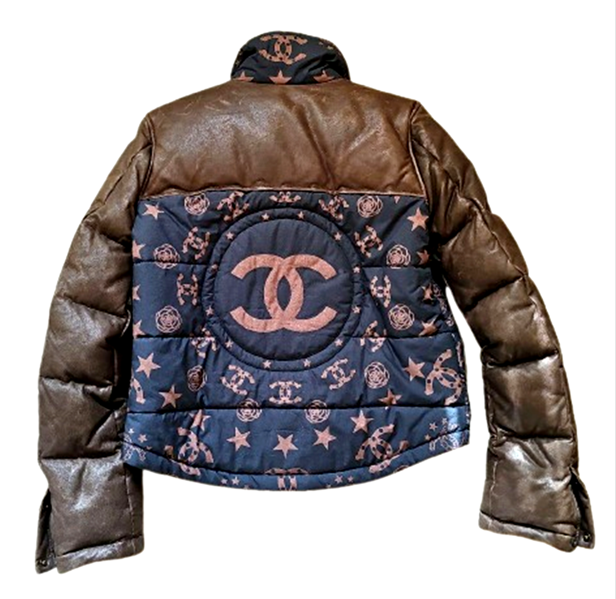 Chanel Down Jacket 2014 Paris Dallas Collection Brown x Navy Chanel Down Jacket 2014 Paris Dallas Collection Brown x Navy