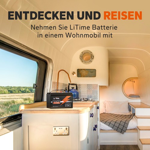 LiTime LiFePO4 Akku 12V 100Ah Lithium Batterie 100A BMS für Solar Wohnmobil Boot - Bild 9 von 16