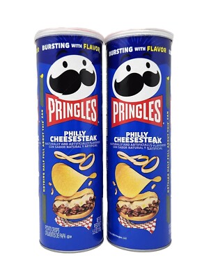 PRINGLES PHILLY CHEESESTEAK Crisps POTATO CHIPS 5.5 OZ (2 Pack)