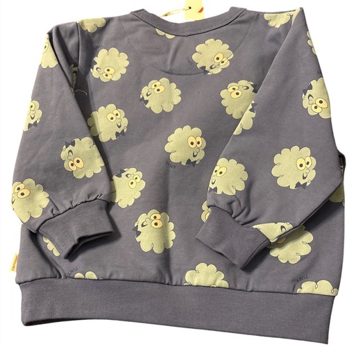 Tiny Cottons Navy Sweatshirt All-Over Cloud Character Print Boys 4T NWT - Picture 4 of 4