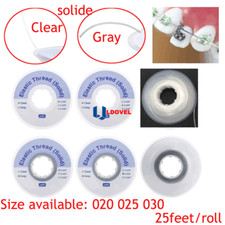 25feet/Roll Solid Elastic Thread Dental Ortho Clear Powerful 020 025 030 Gray