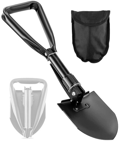 Digging Shovel, 18.5'' Lightweight Camping Shovel Portable High Carbon Steel