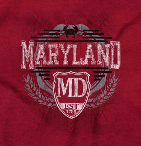 Maryland Traditional Tourist Travel Souvenir Adult Short Sleeve Crewneck Tee - Picture 2 of 8
