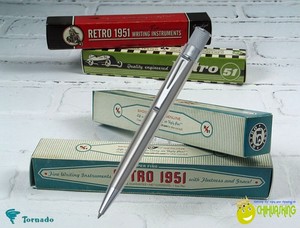 RETRO-51-STAINLESS-STEEL-CLASSIC-TORNADO-ROLLERBALL-CONVERTIBLE-TO-BALLPOINT-PEN