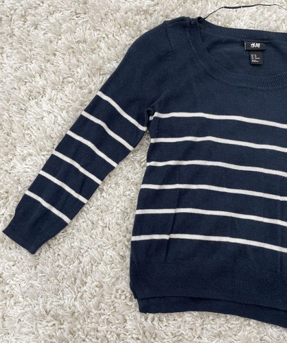 Suéter para mujer azul blanco H&M despojado ligero - talla XSMALL - Imagen 2 de 6