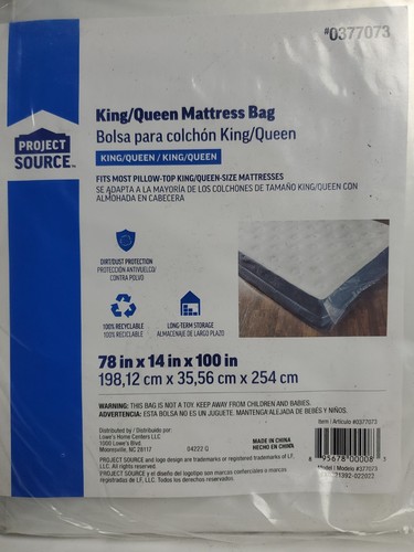 La borsa per materasso Project Source King Queen si adatta alla maggior parte della protezione 78"" x 14"" x 100 - Foto 7 di 12