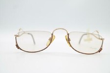 Vintage Prestige 134 Gold Brown Half-Rim Glasses Eyeglass Frame NOS