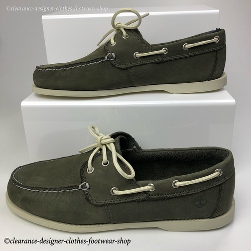 TIMBERLAND Cedar Bay BOAT Deck SHOE Mens Dark Green 2 Eye FREE 48hr Del RRP  £110 | eBay