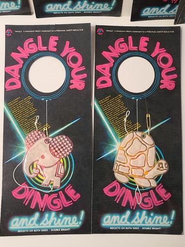 6 DANGLE YOUR DINGLE Personal Safety Reflectors Lion Hippo Turtle Elephant VTG - Picture 12 of 12