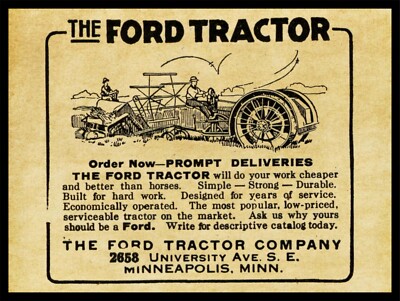 1917 FORD Tractor Co. New NEW Metal Sign: - Minneapolis, MN (NOT Henry Ford)
