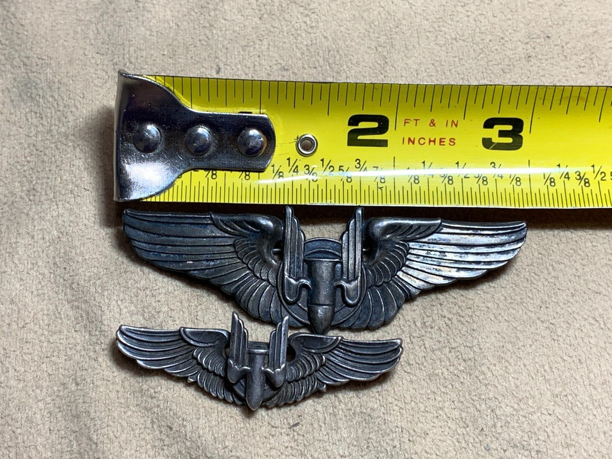 Vtg WW2 US Army Air Force Sterling Wings Badge Fighter Pilot 