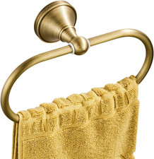 Oval Towel Ring Holder Brushed Brass Antique Wall Mount