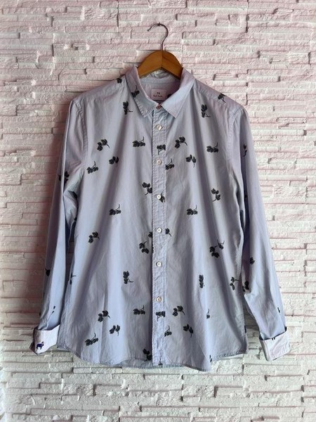 Men Paul Smith Shirt Blue Cotton 40 / L