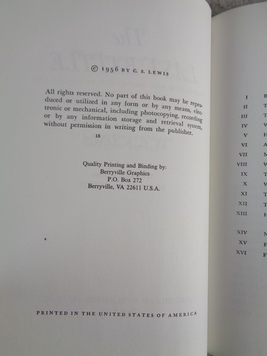 The Last Battle C.S. Lewis 1956 Macmillan 15th Printing HC DJ Book Narnia Series - Picture 8 of 10