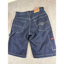 Vintage Ecko Unltd Jean Jorts Shorts Mens 34 Blue Denim Cotton Baggy Utility Y2K