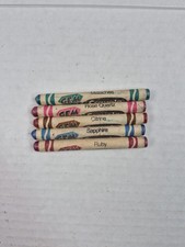 Vintage Crayola Gem Tones Crayons Lot of 5 Retired Colors Binney & Smith USA