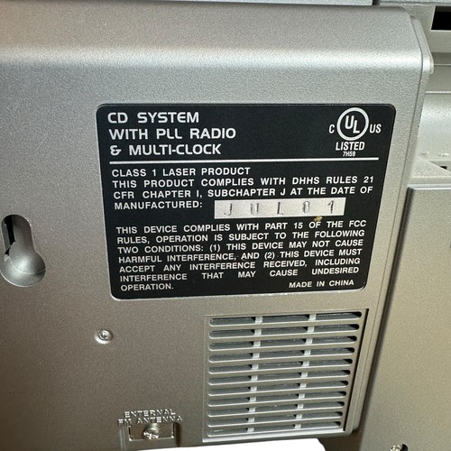Brookstone BR-200 CD Radio Clock Tested Clean AC Cord 6 D Battery Option - Picture 10 of 14