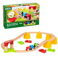 BRIO World 33710 - My First Railway Battery Operated Train Set  25 Piece Wood T