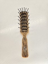 Vintage Goody Vented Hair Brush Faux Wood Brown 6" Ball Tipped USA Styling