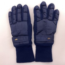 Retro Blue Knit Fabric Longer Cuff Winter Blue Gloves