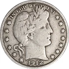 1912-P Barber Half Dollar