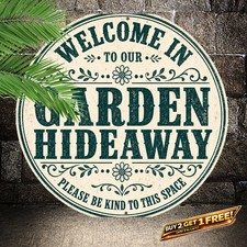 Welcome To Our Happy Place Metal Sign Rustic Entry Wall Decor Art