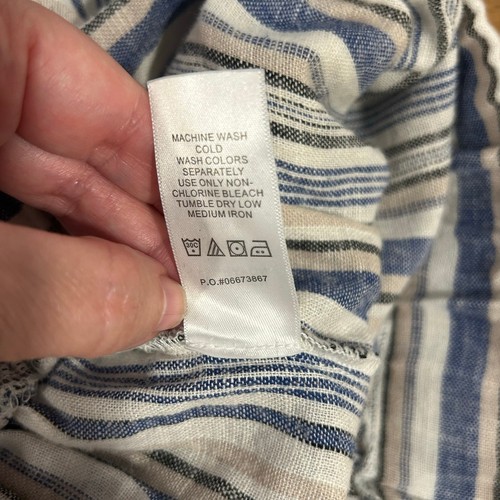 WOMEN WITHIN Sz 16W Linen Blend Striped Pants Beach Summer Flowy Comfort Travel - Picture 8 of 9