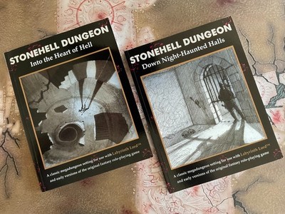 3 Headed Monster Labyrinth Lord RPG lot STONEHELL DUNGEON 1 & 2 PB OSR OSE